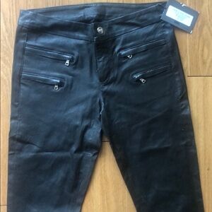 Koral Skinny Black Leather Pants